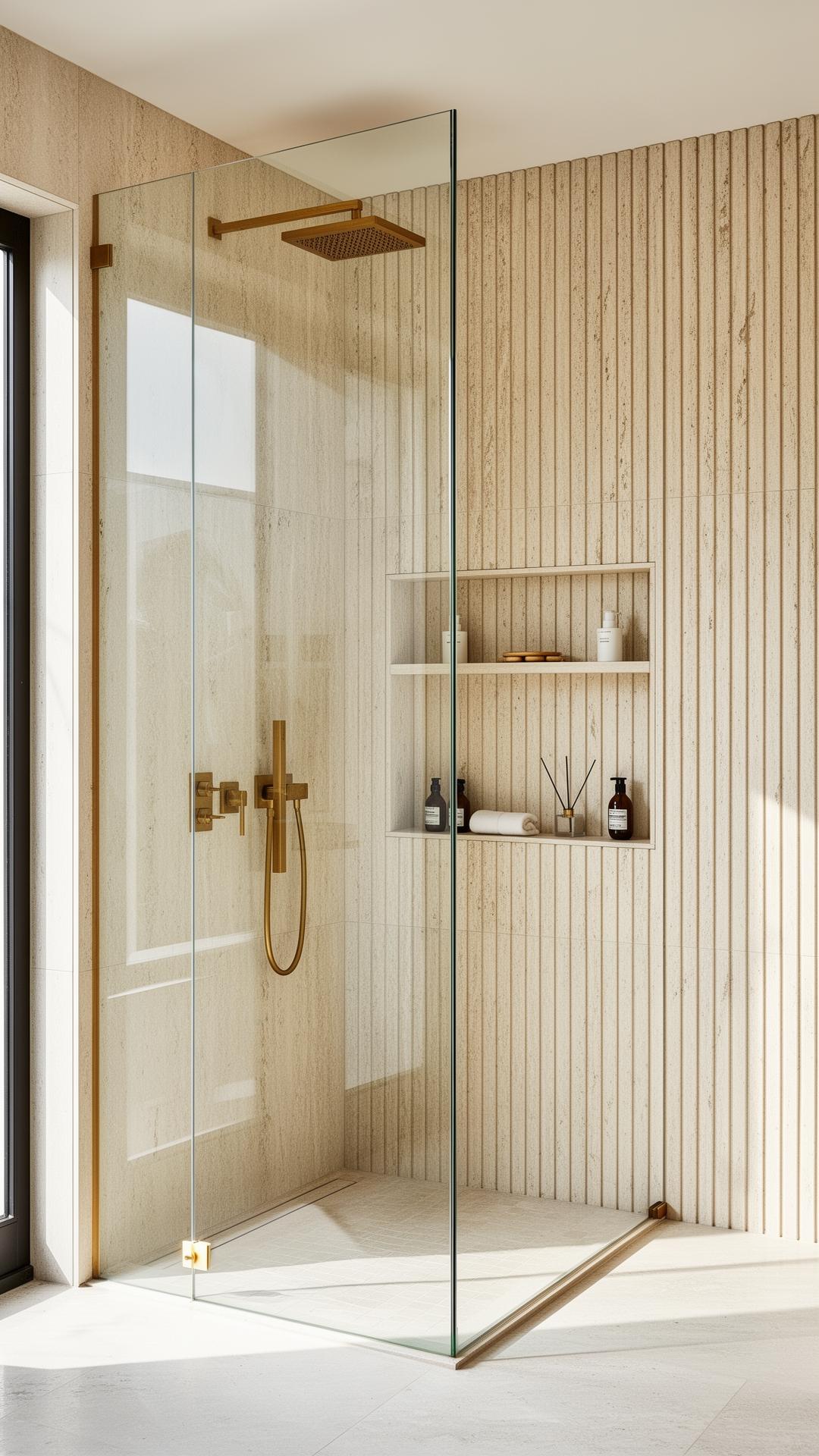 Frameless walk-in shower